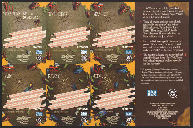1995 DC Villains: The Dark Judgment Uncut 6 Card PROMO Sheet Skybox   - TvMovieCards.com