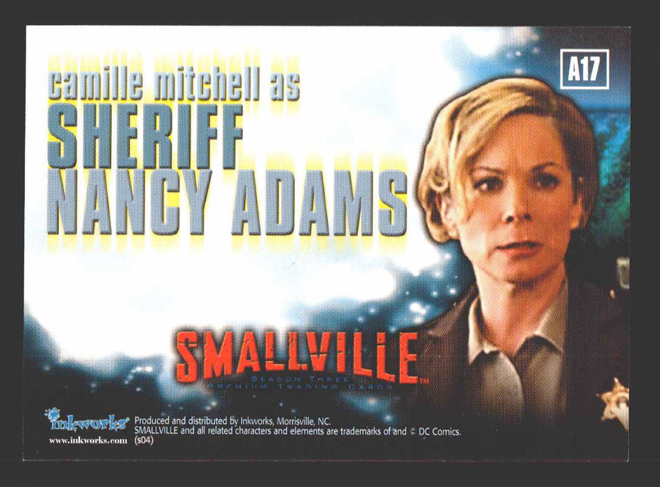 Smallville Season 3 Camille Mitchell as Sheriff Nancy Adams A17 Autograph Card   - TvMovieCards.com