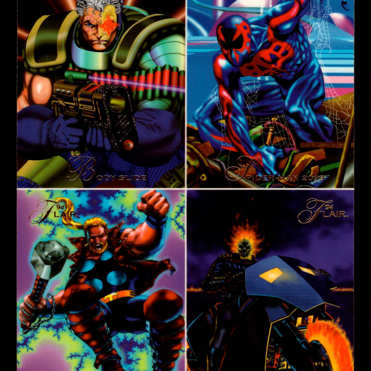 Marvel Universe '94 Flair 1961- 1993 Uncut 4 Card Promo Sheet Fleer Tr —  TvMovieCards.com