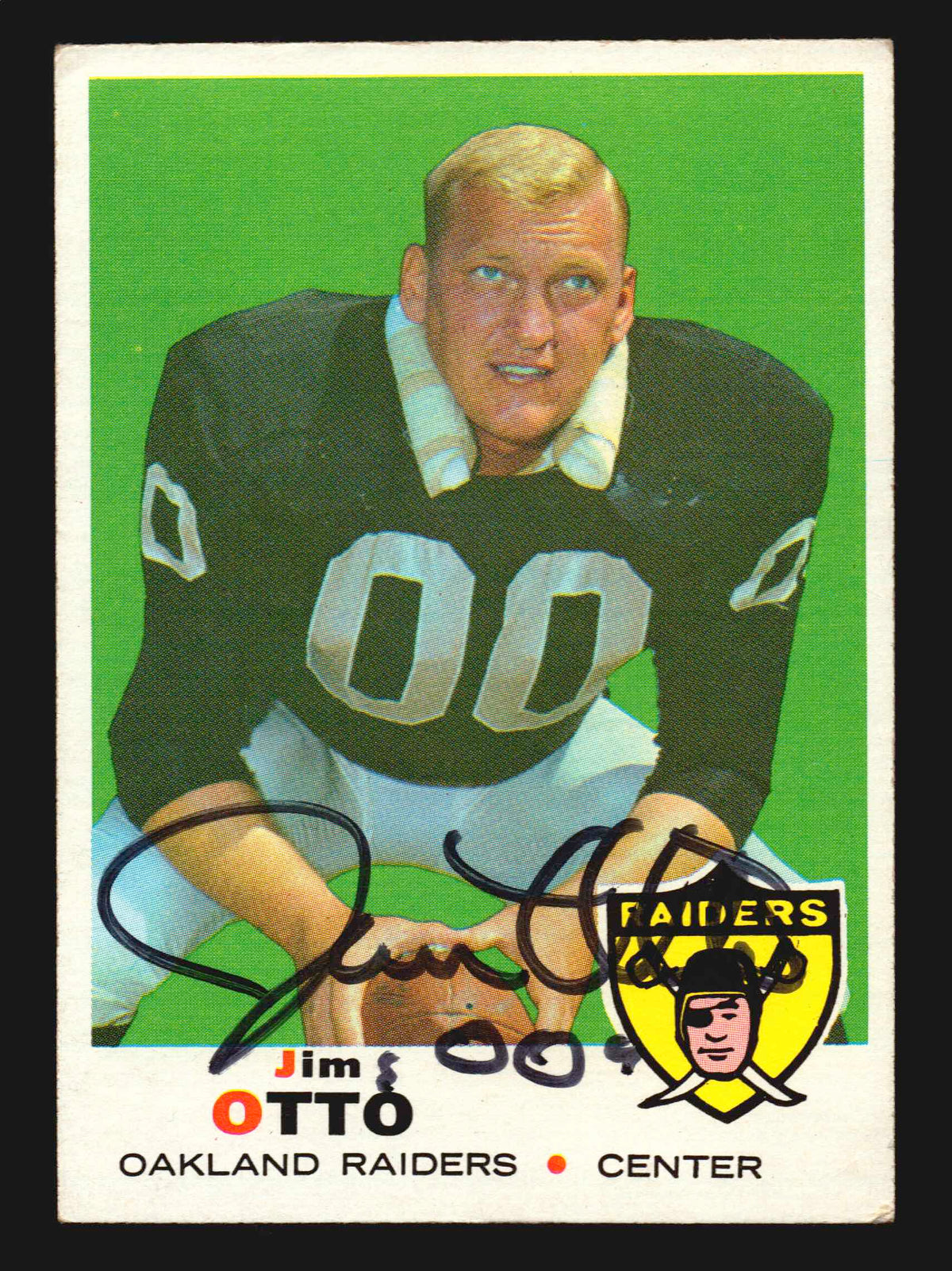 1969 Topps Football Autographed Signed Trading Card #163 Jim Otto
