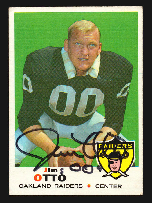 1969 Topps Football Autographed Signed Trading Card #163 Jim Otto Raid —