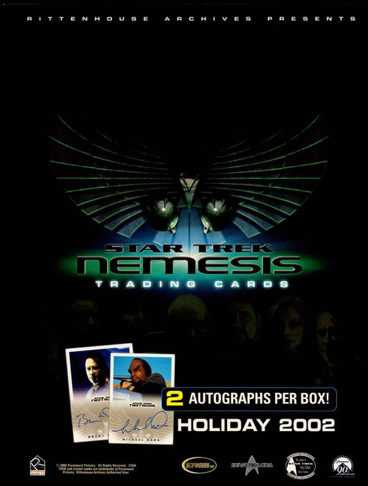 Star Trek Nemesis Rittenhouse 2002 Trading Card Dealer Sell Sheet Ad   - TvMovieCards.com