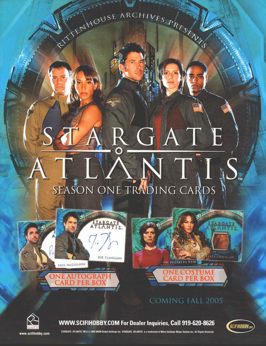 Stargate Atlantis Season 1 One Trading Card Dealer Sell Sheet Promotional Sale   - TvMovieCards.com