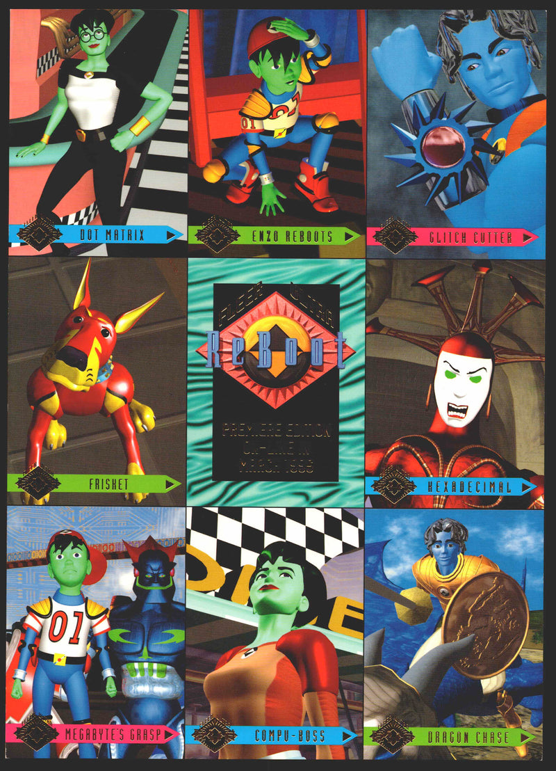 1995 Reboot Uncut Promo 9-Card Trading Card Panel Fleer Ultra   - TvMovieCards.com