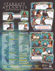 Stargate Atlantis Season 1 One Trading Card Dealer Sell Sheet Promotional Sale   - TvMovieCards.com