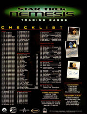 Star Trek Nemesis Rittenhouse 2002 Trading Card Dealer Sell Sheet Ad   - TvMovieCards.com