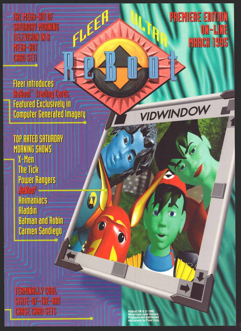 1995 Reboot Uncut Promo 9-Card Trading Card Panel Fleer Ultra   - TvMovieCards.com