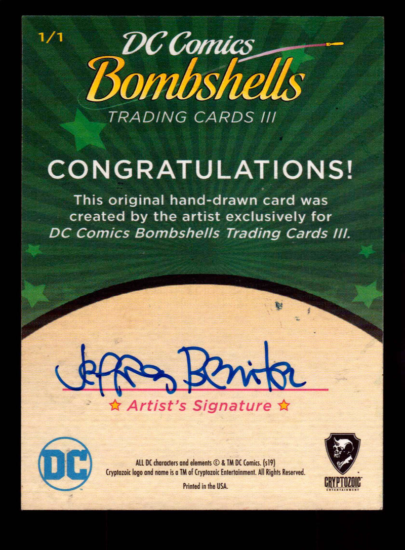 2019 DC Comics Bombshells III Artist Jeffrey Benitez Sketch Card Cryptozoic   - TvMovieCards.com