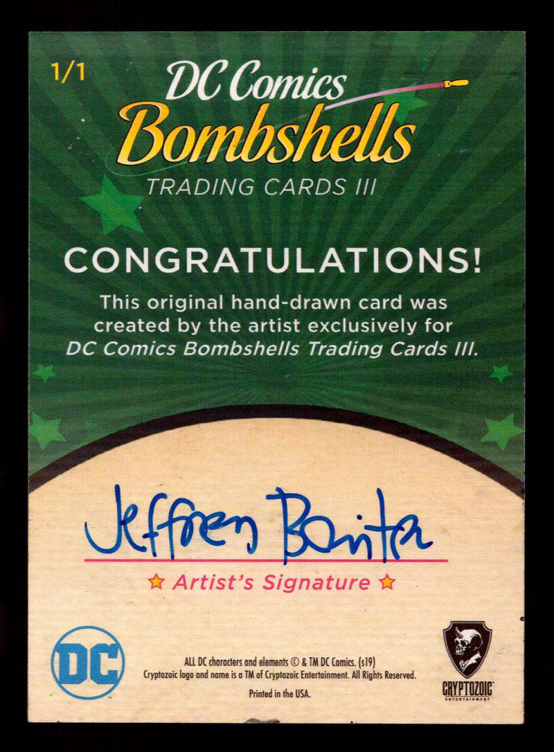 2019 DC Comics Bombshells III Artist Jeffrey Benitez Sketch Card Cryptozoic   - TvMovieCards.com