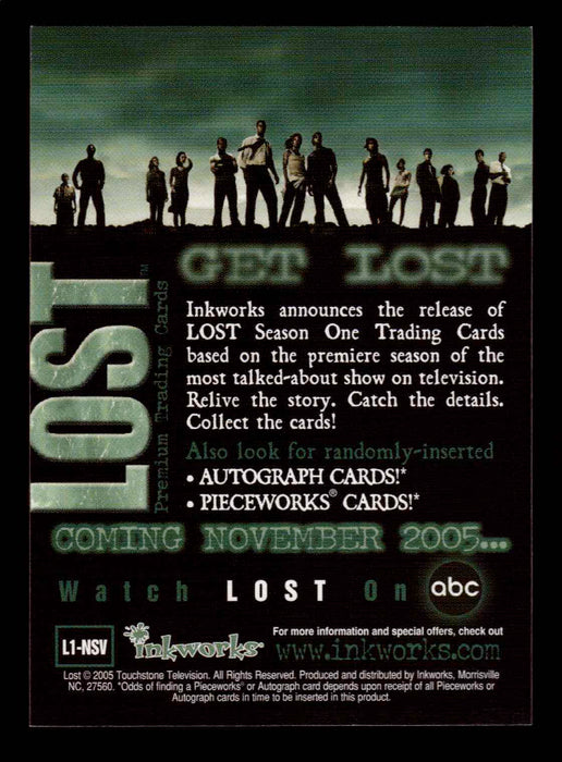 Lost Season 1 One L1-NSV Non-Sport Update Promo Trading Card   - TvMovieCards.com
