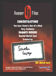 Hammer Horror Films Series 1 Sarah Lyons Artist Sketch Card 1/1 Strictly Ink   - TvMovieCards.com
