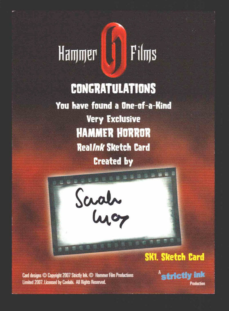 Hammer Horror Films Series 1 Sarah Lyons Artist Sketch Card 1/1 Strictly Ink   - TvMovieCards.com