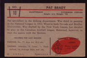 1953 Bowman Football Trading Card - Pat Brady #10 VG/EX   - TvMovieCards.com