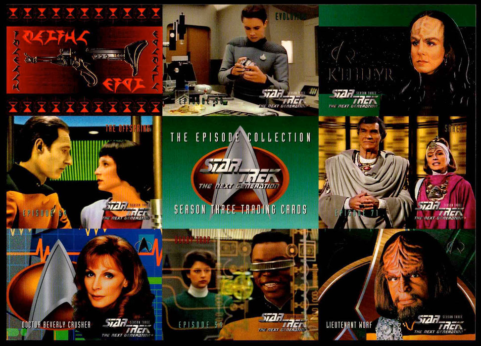 Star Trek TNG Next Generation Season 3 Three Uncut Trading Card Promo Sheet 1995   - TvMovieCards.com