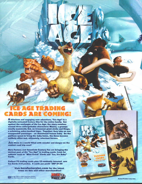 Ice Age Trading Card Dealer Sell Sheet Promo Sale Ad 2002 Inkworks   - TvMovieCards.com