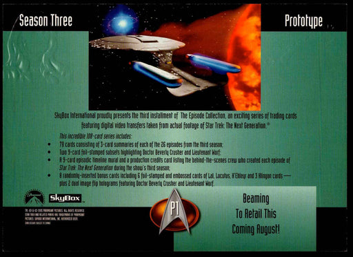 Star Trek TNG Next Generation Season 3 Three Uncut Trading Card Promo Sheet 1995   - TvMovieCards.com