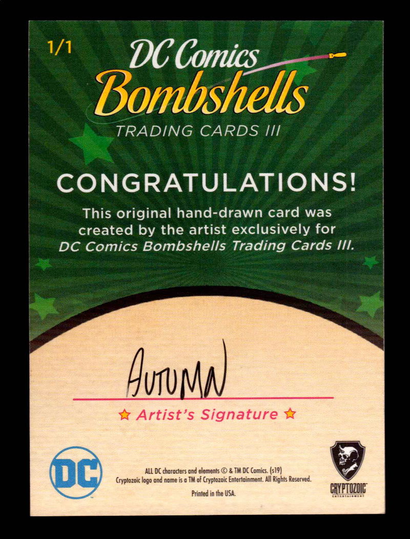 2019 DC Comics Bombshells III Artist Autumn Frederickson Sketch Card Cryptozoic   - TvMovieCards.com