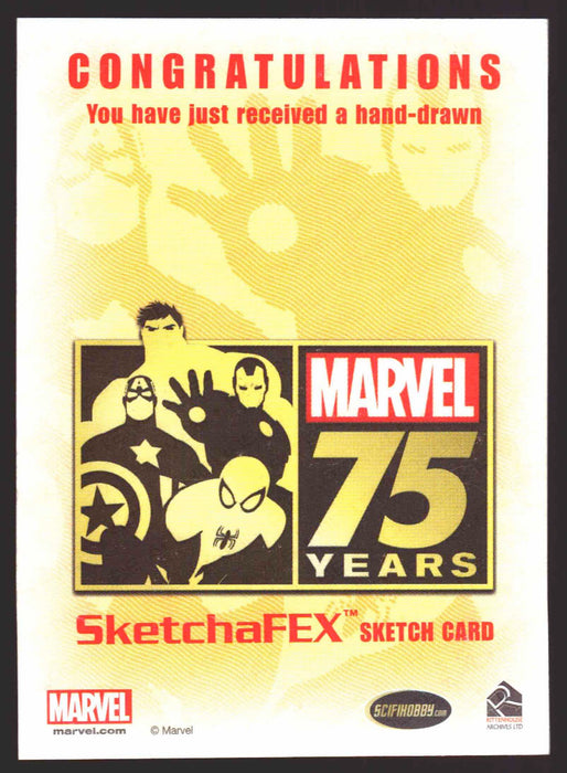 Marvel 75th Anniversary SketchaFEX Sketch Card Red She Hulk by Emanuel Dantas   - TvMovieCards.com