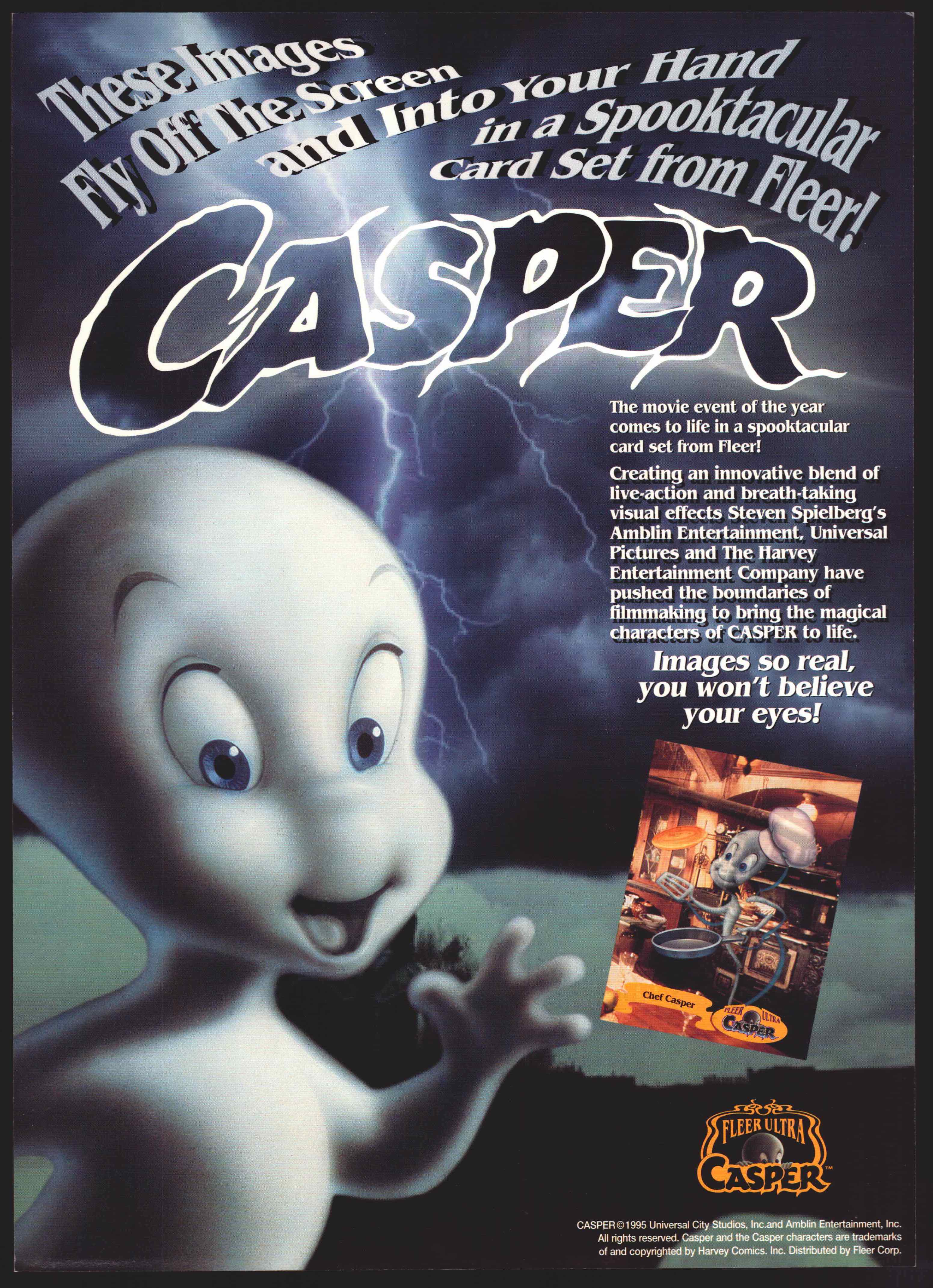 1995 Casper Movie Uncut Promo 9-Card Trading Card Panel Fleer