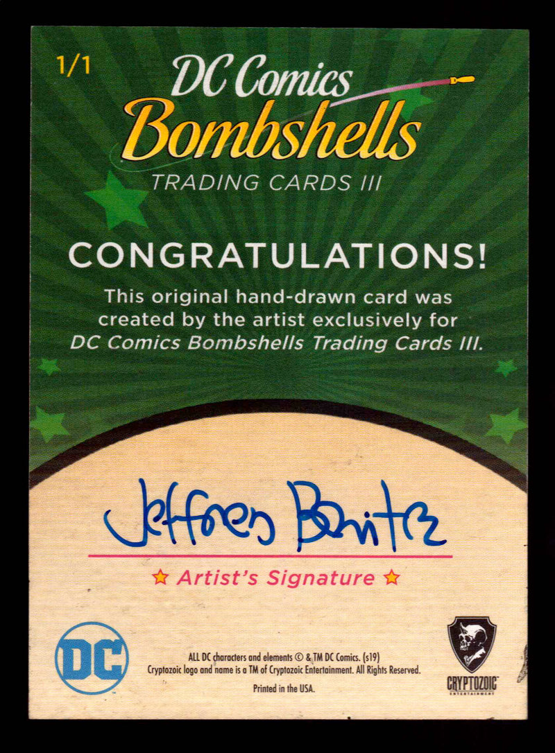 2019 DC Comics Bombshells III Artist Jeffrey Benitez Sketch Card Cryptozoic   - TvMovieCards.com