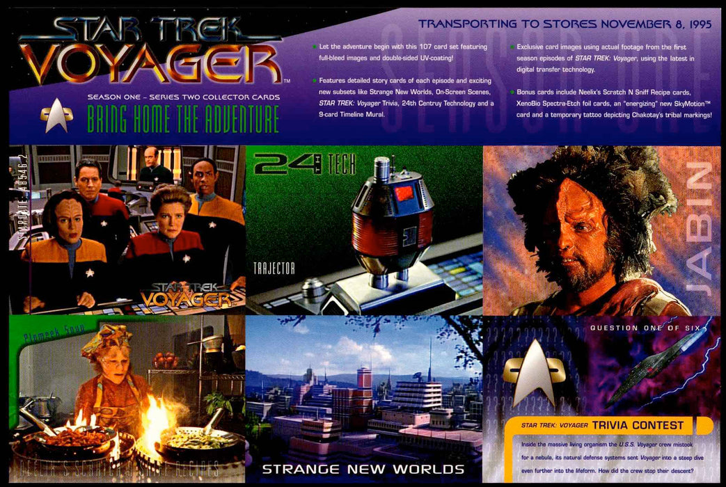 Star Trek Voyager Season One Series Two Uncut Trading Card Promo Sheet 1995   - TvMovieCards.com