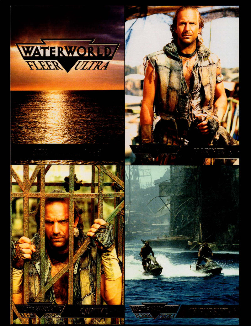 1995 Waterworld Uncut 4 Card Promo Sheet Fleer Ultra Trading Cards   - TvMovieCards.com