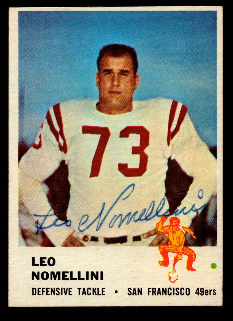 1961 Fleer Football Trading Card #67 Leo Nomellini Signed Autograph Card   - TvMovieCards.com