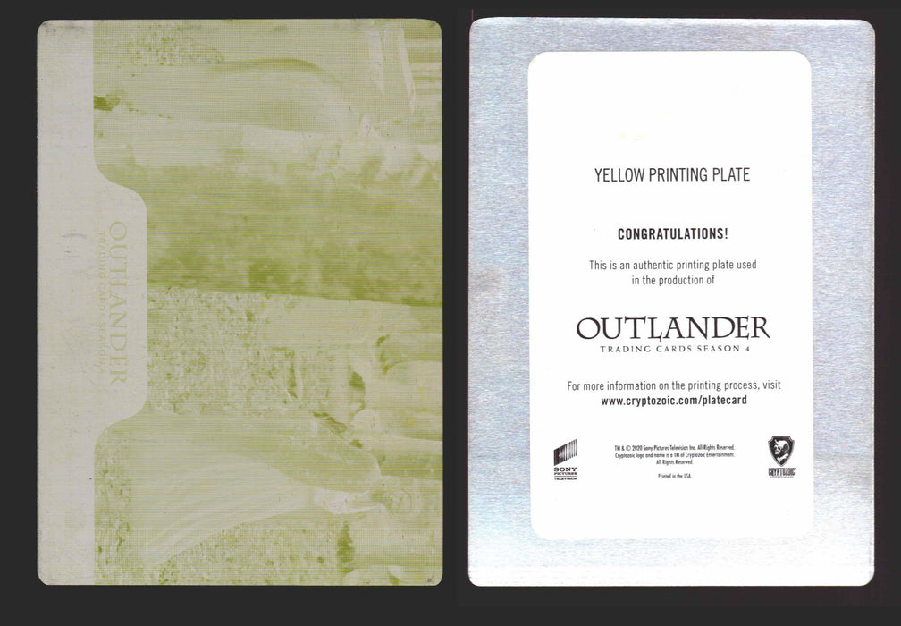 Outlander Season 4 Yellow Metal Printing Plate Insert Chase Card   - TvMovieCards.com