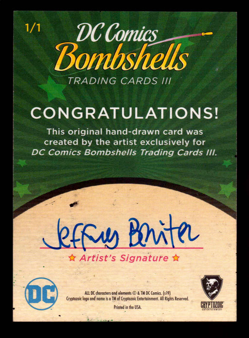 2019 DC Comics Bombshells III Artist Jeffrey Benitez Sketch Card Cryptozoic   - TvMovieCards.com