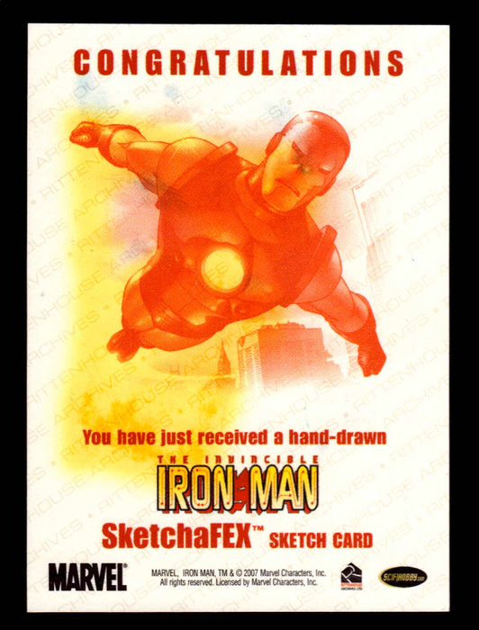 2008 Iron Man Movie - Jim Kyle SketchaFEX Sketch Trading Card   - TvMovieCards.com