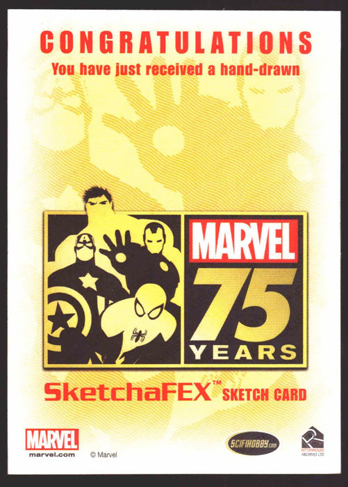 Marvel 75th Anniversary SketchaFEX Sketch Card Nightcrawler by Ken Branch   - TvMovieCards.com