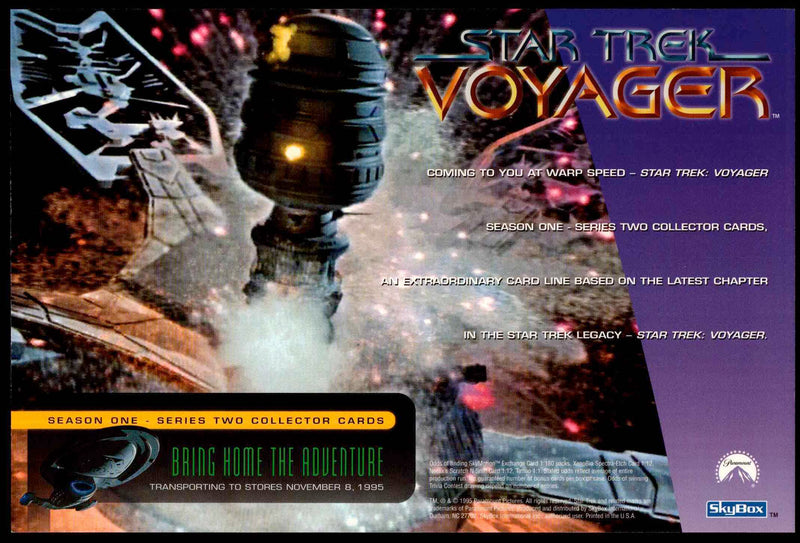 Star Trek Voyager Season One Series Two Uncut Trading Card Promo Sheet 1995   - TvMovieCards.com