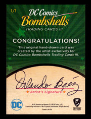 2019 DC Comics Bombshells III Artist Orlando Baez Sketch Card Cryptozoic   - TvMovieCards.com