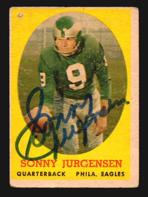 1958 Topps Football Autographed Signed Trading Card #90 Sonny Jurgensen   - TvMovieCards.com