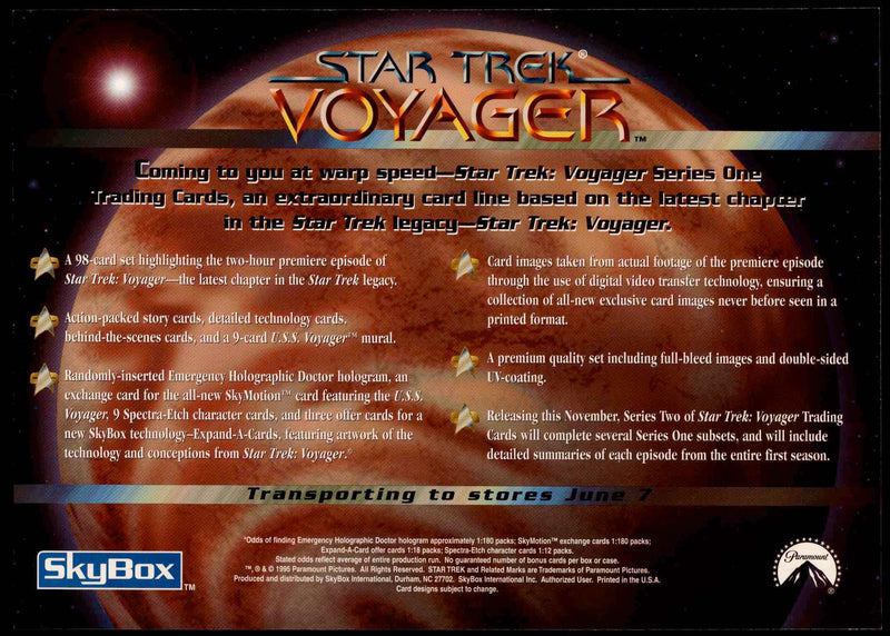Star Trek Voyager Series One Uncut Trading Card Promo Sheet 1995   - TvMovieCards.com