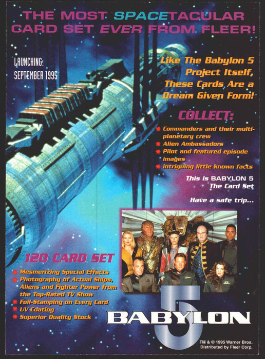 1995 Babylon 5 Uncut 4 Card Promo Sheet Fleer Ultra Trading Cards   - TvMovieCards.com