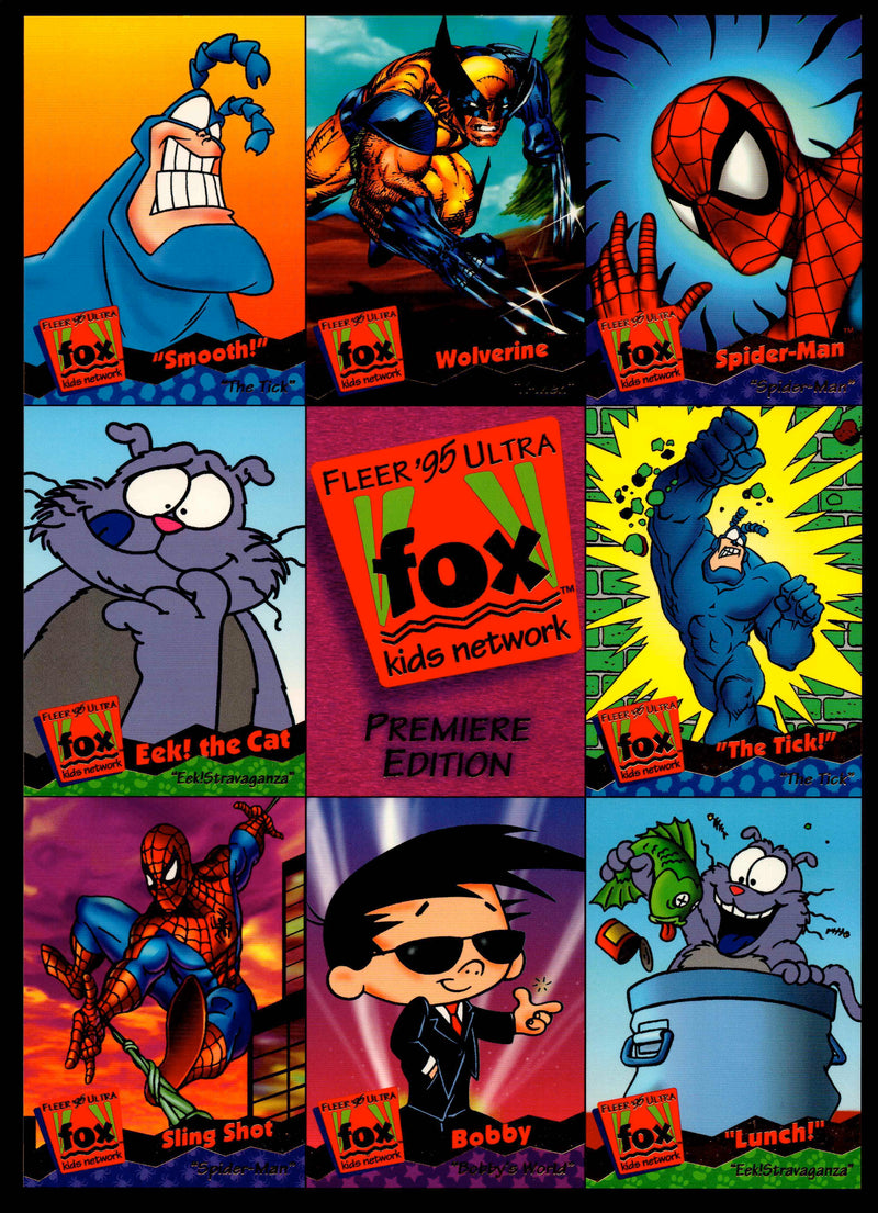 1995 Fox Kids Network Uncut 9 Card Promo Sheet Fleer Ultra Trading Cards   - TvMovieCards.com