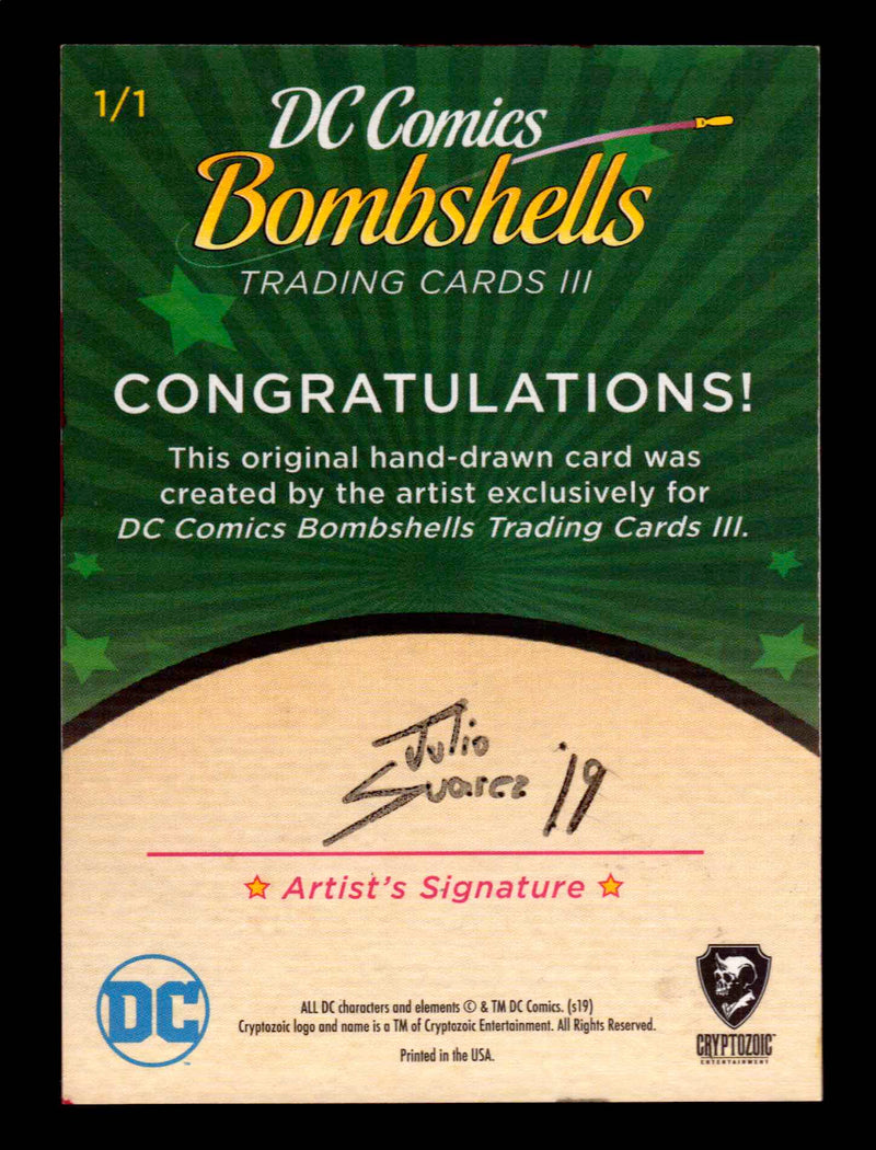 2019 DC Comics Bombshells III Artist Julio Suarez Sketch Card Cryptozoic   - TvMovieCards.com