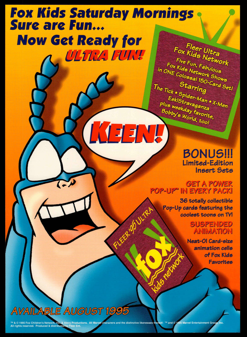 1995 Fox Kids Network Uncut 9 Card Promo Sheet Fleer Ultra Trading Cards   - TvMovieCards.com