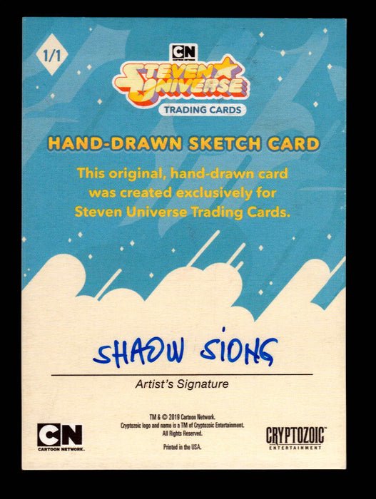 2019 Steven Universe Artist Sketch "Aquamarine" Trading Card by Shaow Siong   - TvMovieCards.com