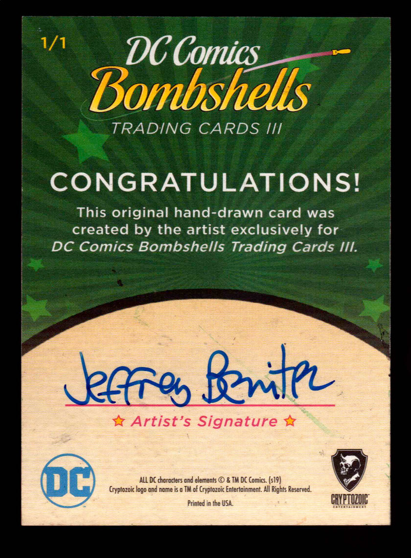 2019 DC Comics Bombshells III Artist Jeffrey Benitez Sketch Card Cryptozoic   - TvMovieCards.com