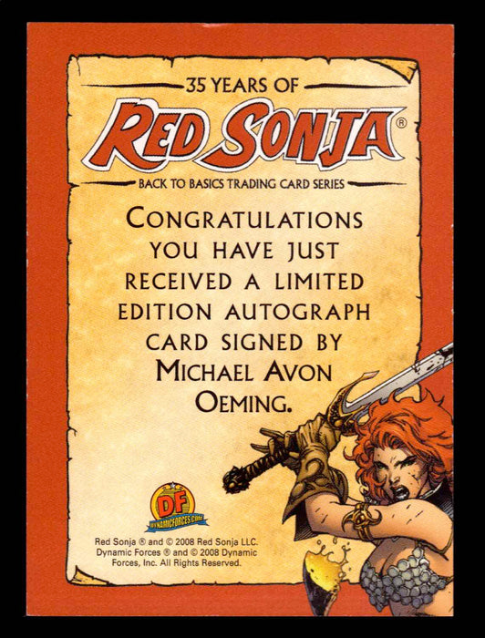 35 Years of Red Sonja Autograph Artist Card Michael Avon Oeming Dynamic Forces   - TvMovieCards.com