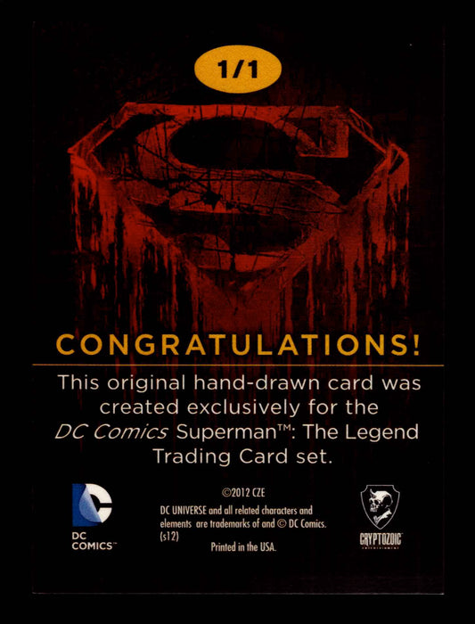 Superman: The Legend 2013 Cryptozoic DC Comics Sketch Card by Gary Shipman   - TvMovieCards.com