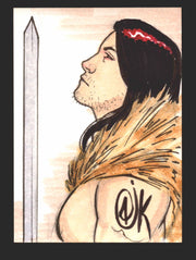 Red Sonja 2011 (Breygent) Artist Sketch Trading Card by Charles "Oak" Carvalho   - TvMovieCards.com