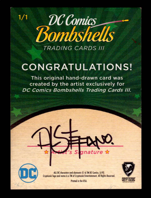 2019 DC Comics Bombshells III Artist Al Stefano Sketch Card Cryptozoic   - TvMovieCards.com