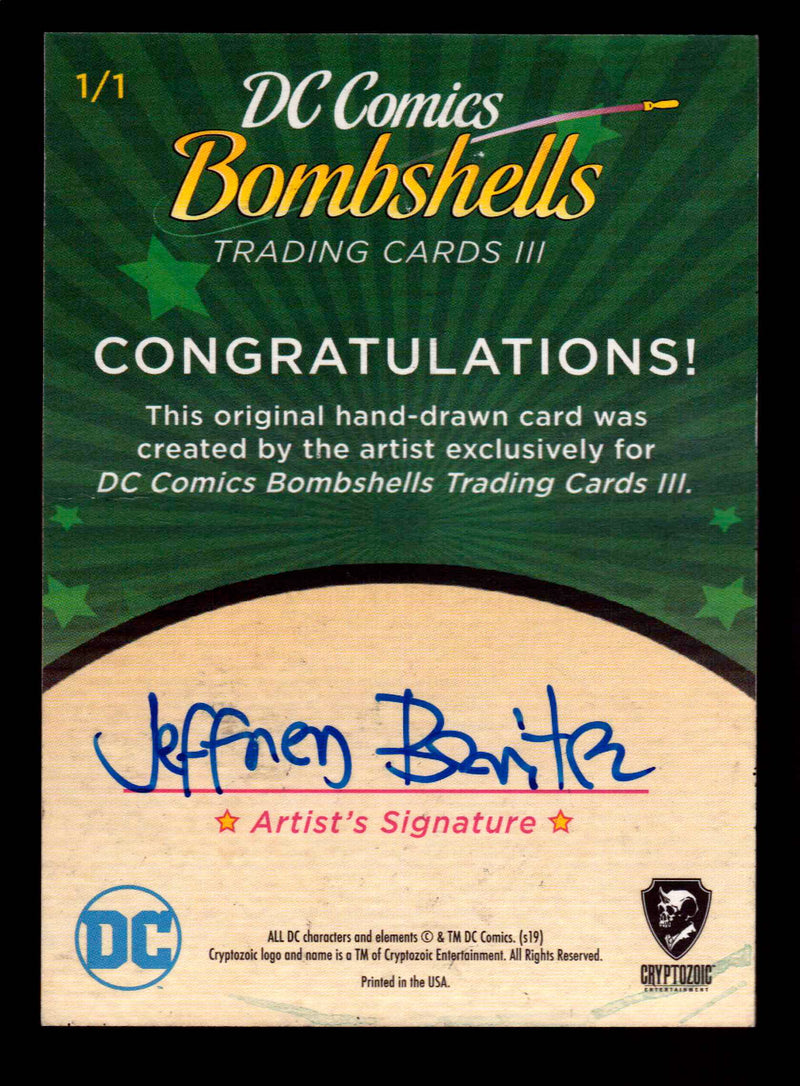 2019 DC Comics Bombshells III Artist Jeffrey Benitez Sketch Card Cryptozoic   - TvMovieCards.com