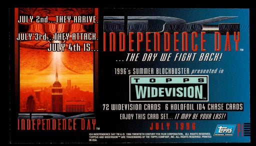 1996 Independence Day P1 Topps Widevision Promo Trading Card   - TvMovieCards.com