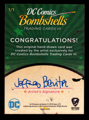2019 DC Comics Bombshells III Artist Jeffrey Benitez Sketch Card Cryptozoic   - TvMovieCards.com