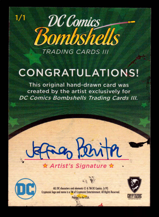 2019 DC Comics Bombshells III Artist Jeffrey Benitez Sketch Card Cryptozoic   - TvMovieCards.com