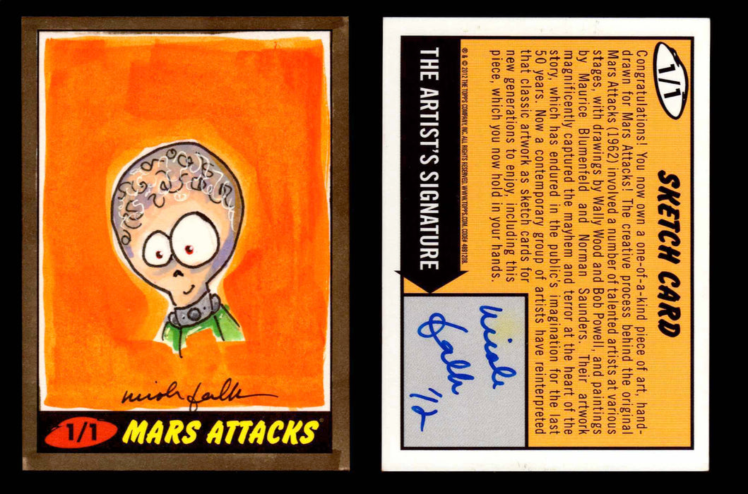 2013 Mars Attacks Invasion Artist Autograph You Pick Sketch Trading Card Topps #13 Nicole Falk  - TvMovieCards.com